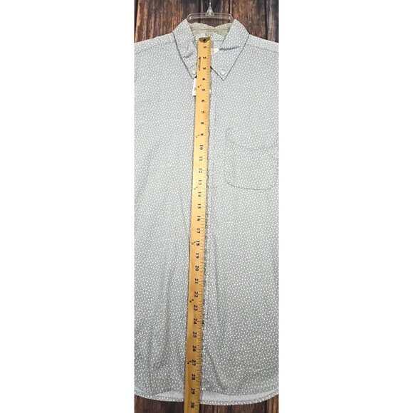 GAP Floral Button Down Shirt Light Gray Cotton Long Sleeve Lightweight Men M NWT - Picture 4 of 12